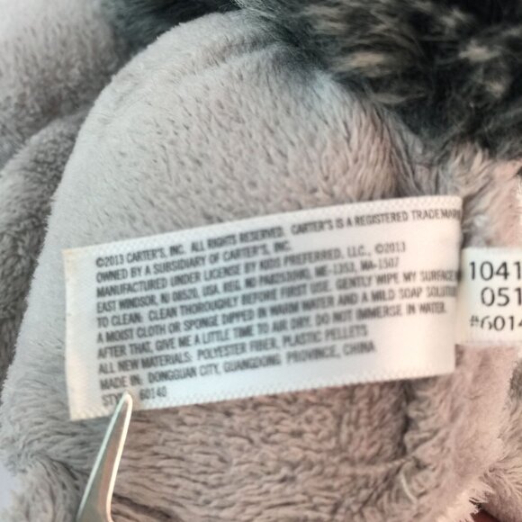 Carters Gray White Squirrel #60140 Plush 8" Stuffed Animal Toy Baby Lovey - Picture 6 of 7